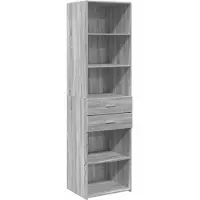 vidaXL Hoge kast 50x42,5x185 cm bewerkt hout grijs sonoma eikenkleurig