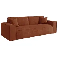 Vente-unique Vierzitsslaapbank express in terracotta stof - Slaapoppervlak 160 cm - Matras 13 cm met traagschuim - AMELIA