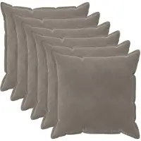 vidaXL Kussensloop 6 st HOUTEN Lichtgrijs 55 x 55 cm Fluweel