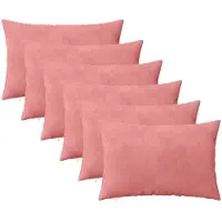 vidaXL Kussensloop 6 st HEERLEN Roze 30 x 50 cm fluweel