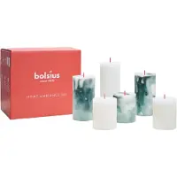 Bolsius - Marmer kaarsen set - Marble - Malachite Green - 6 stuks
