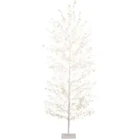 Kaemingk Warm wit 1755 Micro-LED verlichte boom pvc wit H 180 cm Lumineo