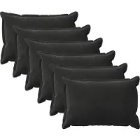 vidaXL Kussensloop 6 st HOUTEN Zwart 50 x 75 cm Fluweel