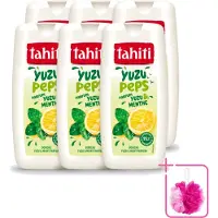 Tahiti 6 x – Douchegel – Yuzu Peps Yuzu & Munt - 250 ml - Bulkverpakking - Douchegel yuzu munt - Douchemop - Frisse douchegel