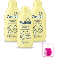 Zwitsal 3 x – Wasgel – Zeepvrij – 200 ml - Bulkverpakking - Baby wasgel - Douchemop - Zeepvrije wasgel