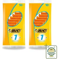 BIC 2 x - Scheermesjes - Sensitive - Enkel Mesje - Wegwerpmesjes - 10 Scheermesjes - Wasstrips - Scheermesje - Wegwerpscheermesje - Gevoelige Huid - Enkel Mesje - Roestvrij Staal