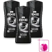 Axe 3 x - 3-in-1 Douchegel - Black - Frozen Pear & Cedarwoord - 12hrs Long Lasting Scent - 250 ml - Bulkverpakking - Douchegel - Douchemop - Lichaam