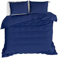 MOODIT Dekbedovertrek Basil Navy Blue-200 x 200 / 220 cm | 2-Persoons
