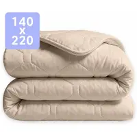 HappyBed Dekbed zonder overtrek 140x220 - 100% Katoen - Wasbaar Dekbed - Bedrukt dekbed zonder hoes - Hoesloos Dekbed - Eenpersoonsdekbed - Taupe