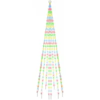 vidaXL Vlaggenmast kerstboom 310 LED's meerkleurig 300 cm