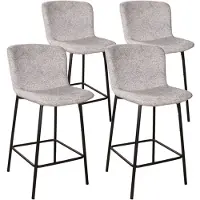 DS4U - Vera barkruk 65 cm - Set van 4 - Grijs - Stof