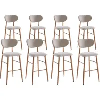 DS4U - Sumi barkruk 75 cm - Set van 8 - Beige / naturel poot - Stof