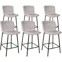 DS4U - Vera barkruk 65 cm - Set van 6 - Grijs - Stof