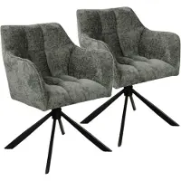 DS4U - Puck armstoel met terugdraaifunctie - Set van 2 - Groen - Stof