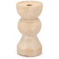 DK Design Daan Kromhout - Kaarsenhouder - Kandelaar - Florence - Goud - Wit - Keramiek - Cementlook - 21 cm