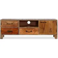 vidaXL TV-kast, massief hout, vintage stijl, 118x30x40 cm