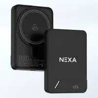 Nexa Draadloze Powerbank - 10.000 mAh - 15W Snellaadfunctie - Magnetisch - Geschikt voor MagSafe - Zwart