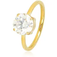 My Bendel - Ronde Ring van Moissaniet • Goudkleurig - met Luxe Cadeauverpakking | Sieraden Voor Dames | Maat 17.00 Mm / Maat 53