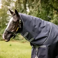 Horseware Optimo Uitloopkap 150g Navy/Thunderstorm Grey & Silver Medium
