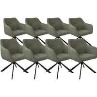 DS4U - Seff armstoel met terugdraaifunctie - Set van 8 - Groen - Stof
