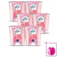 Glade 6 x - Geurkaars I Love You - 100% Raapzaadwas & Vegan - 112 g - Bulkverpakking - Geurkaars - Douchemop - Vegan