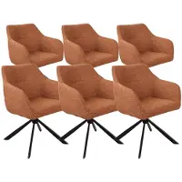 DS4U - Seff armstoel met terugdraaifunctie - Set van 6 - Roestbruin - Stof
