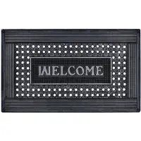 Hamat Dynamic Octagon Silver 45 x 75 cm - Buitenmat - Deurmat Buiten - Rubber - 8 mm