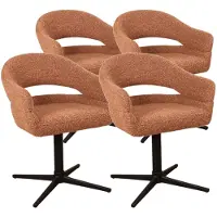 DS4U - Mila armstoel met terugdraaifunctie - Set van 4 - Roestbruin - Stof