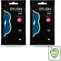 Dylon 2 x – Textielverf Handwas – Navy Blue – 50 g - Grootverpakking - Vaatwasstrips - Navy Blue - Marineblauw - Textielverf - Handwas - Kleurstof