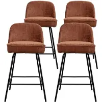 DS4U - Vida barkruk 67 cm - Set van 4 - Roestbruin - Stof