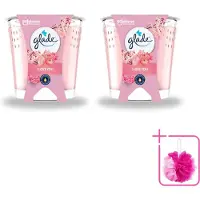 Glade 2 x - Geurkaars I Love You - 100% Raapzaadwas & Vegan - 112 g - Bulkverpakking - Geurkaars - Douchemop - Vegan