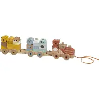Eurekakids Sleeptrein Van Hout Met Wilde Blokken