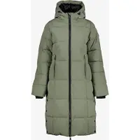 Kjelvik lange dames winterjas gewatteerd groen maat M