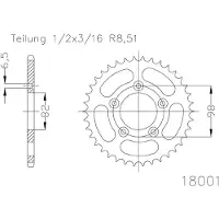 Esjot 18001 461 Achtertandwiel