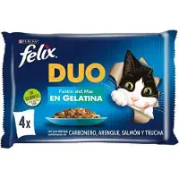 Purina Felix Fantastic Duo Heerlijke Vis 4x85g Katten Snack 12 Eenheden