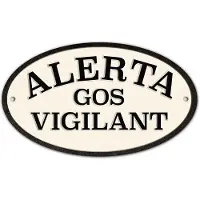 Magnet & Steel Oval-alerta Gos Vigilant Waarschuwingsbord