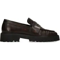 Manfield Burgundy leren statement loafers | Maat 38