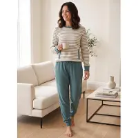 Pastunette Terry dames pyjama donkergroen | Maat 48