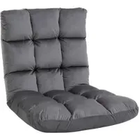 MODFU Bodenstuhl 3-in-1 Klapbaar Bodensessel - 13 Posities, Donkergrijs, Stof, Metaal, 55 x 71 x 53,5 cm