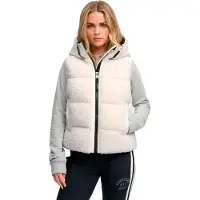 Superdry Borg Capuchon Bodywarmer White Grootte: 46