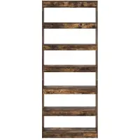 vidaXL Boekenkast 6-laags 80 x 30 x 198 cm Bewerkt hout Rook Eiken
