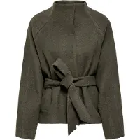 JDY Jacqueline de Yong Jas Jdyblake Short Belt Jacket Otw Hab 15382962 Black Olive/melange Dames Maat - S