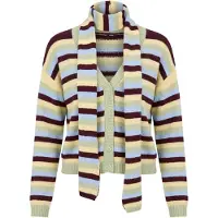 Trendyol Gebreid vest lichtblauw / chocoladebruin / geel / lichtgroen
