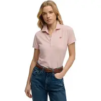 Superdry Dames Polo Heritage Slim Fit roze (XS), Casual, Katoen, Lange mouwen W6012208A
