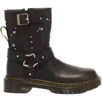 Dr. Martens Genaya Hs J leren enkelboots met profielzool en studs - zwart Meisjes Leer - maat 30