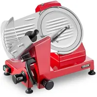 Vevor Vleessnijmachine 25 cm 340 W 0-12 mm Snijmachine 45# Staal voor Bevroren rauw en gekookt vlees en ham