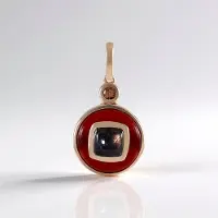 Cavill - Zilveren Hanger 925 Sterling Zilver - 4,5 ct Carneool & 5,688 ct Edelstenen - Roségoud Afwerking - Ronde Cabochon - Luxe Dames Sieraad
