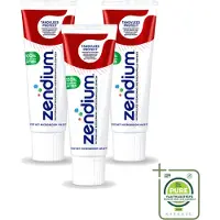 Zendium 3 x – Tandpasta – Tandvlees Protect – 75 ml - Grootverpakking - Vaatwasstrips - Gevoelig Tandvlees - Tandvlees Bescherming - Natuurlijke Tandpasta - Milde Tandpasta - Fluoride