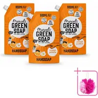 Marcel's Green Soap 3 x Marcel’s Green Soap – Handzeep Navulling – Sinaasappel & Jasmijn – 500 ml - Bulkverpakking - Handzeep - Douchemop - Sinaasappel