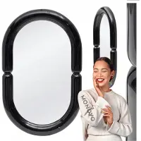 Halmar Ovaal Wandspiegel Zwart met Decoratieve Kunststof en MDF Frame